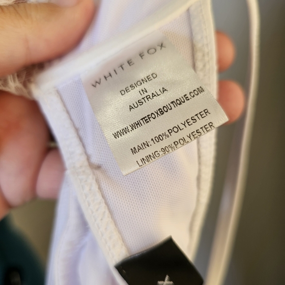 NWT White Fox white chiffon long sleeve crop top size XS US - Picture 7 of 8